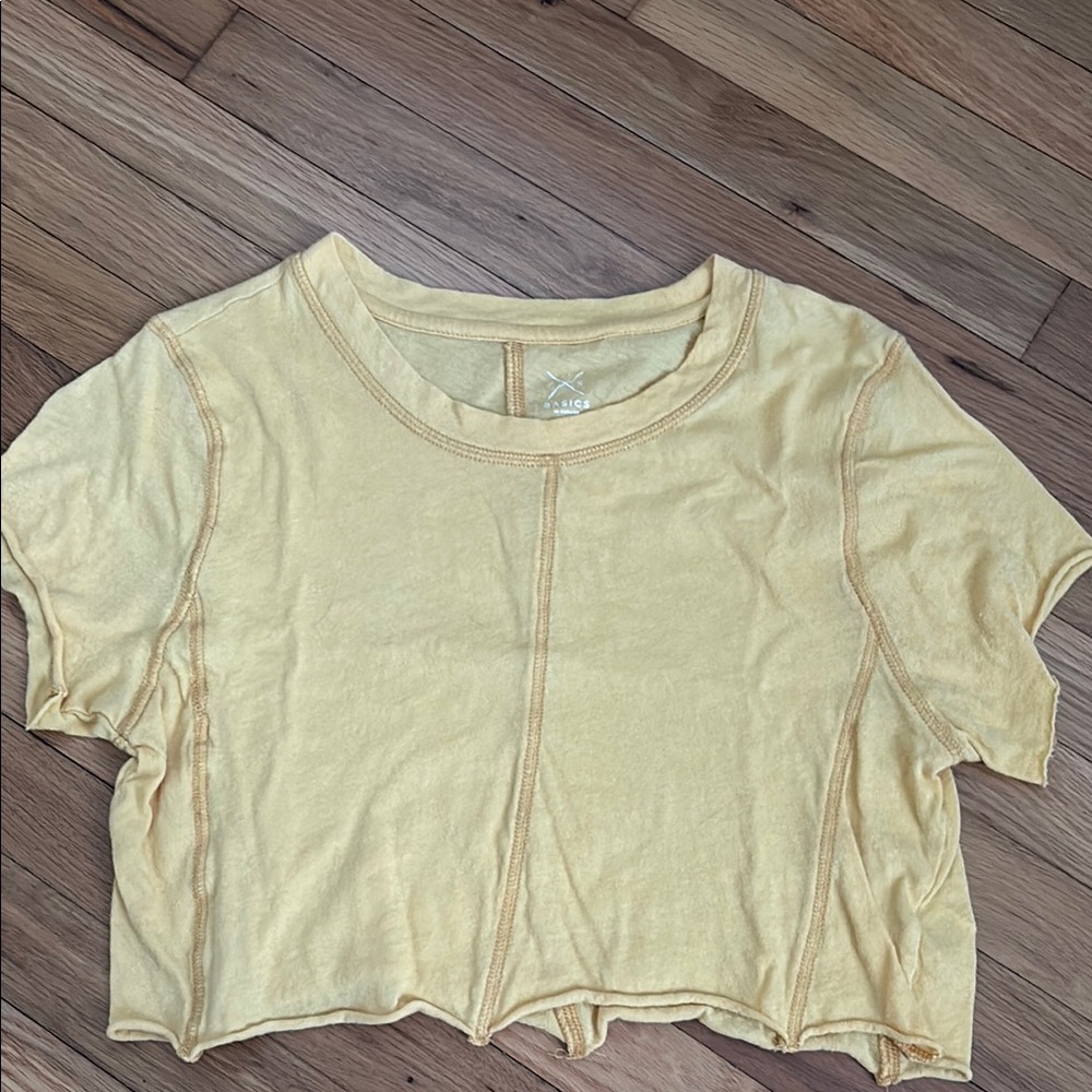Urban Outfitters Yellow Boxy Crop Tee